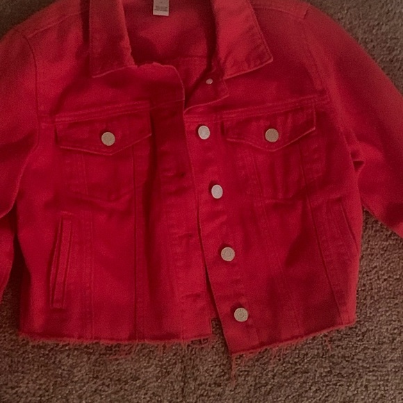 Red denim jacket - Picture 2 of 3